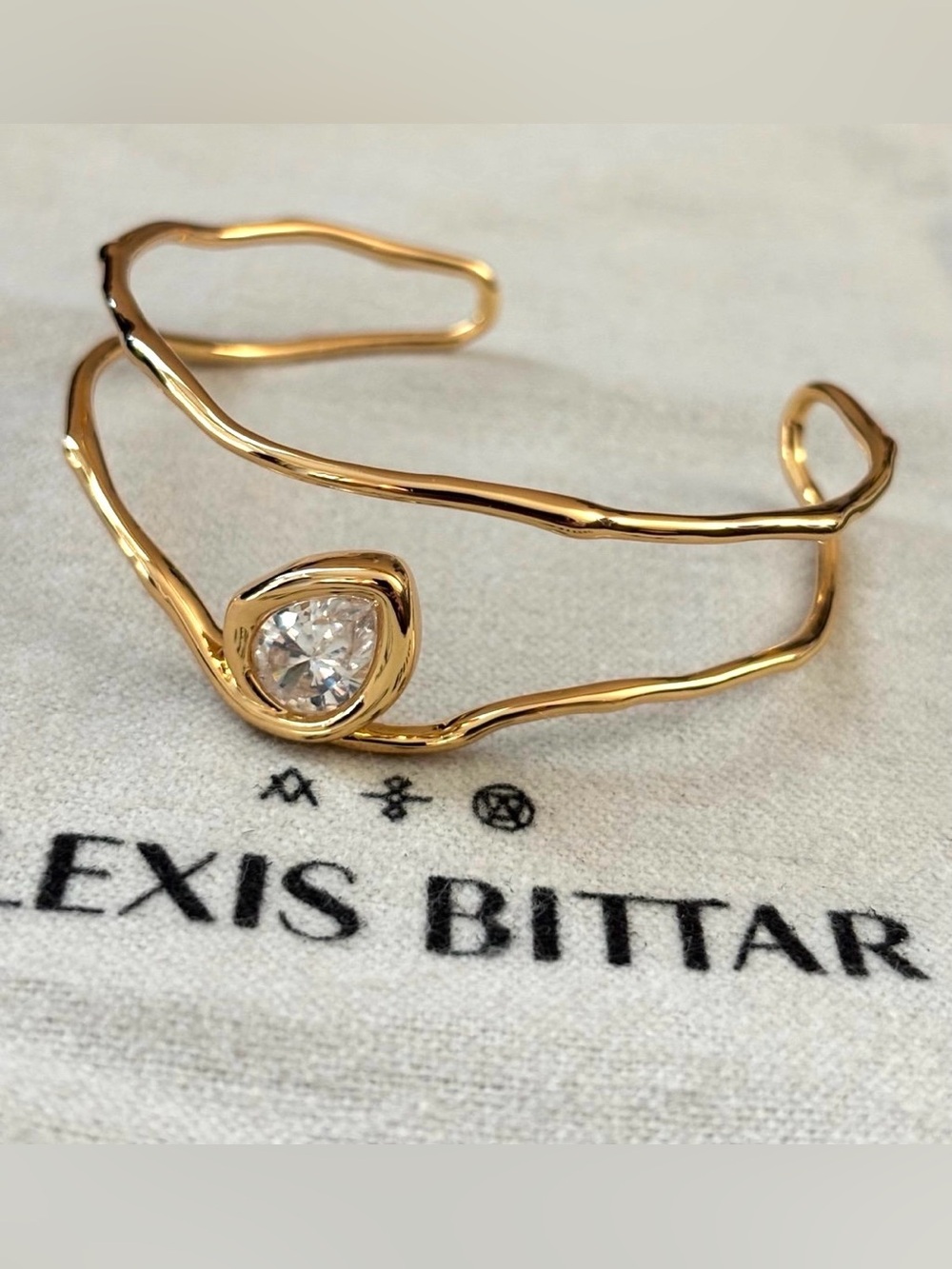 Asterales Vine Floating Cuff Bracelet Gold Clear NEW Alexis Bittar AU21